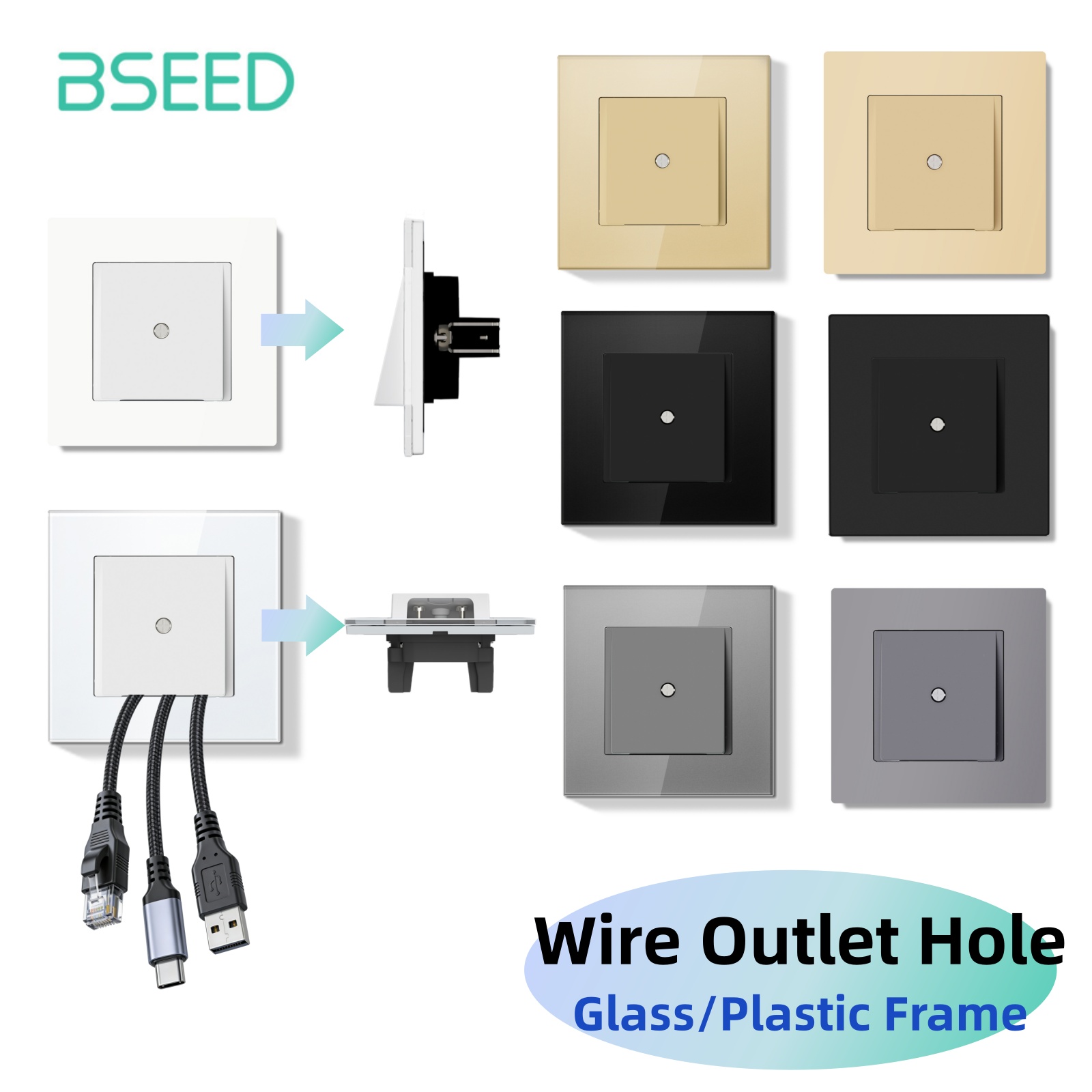Home Improvement Outlet - Cache-prise mural décoratif Bseed E Seires