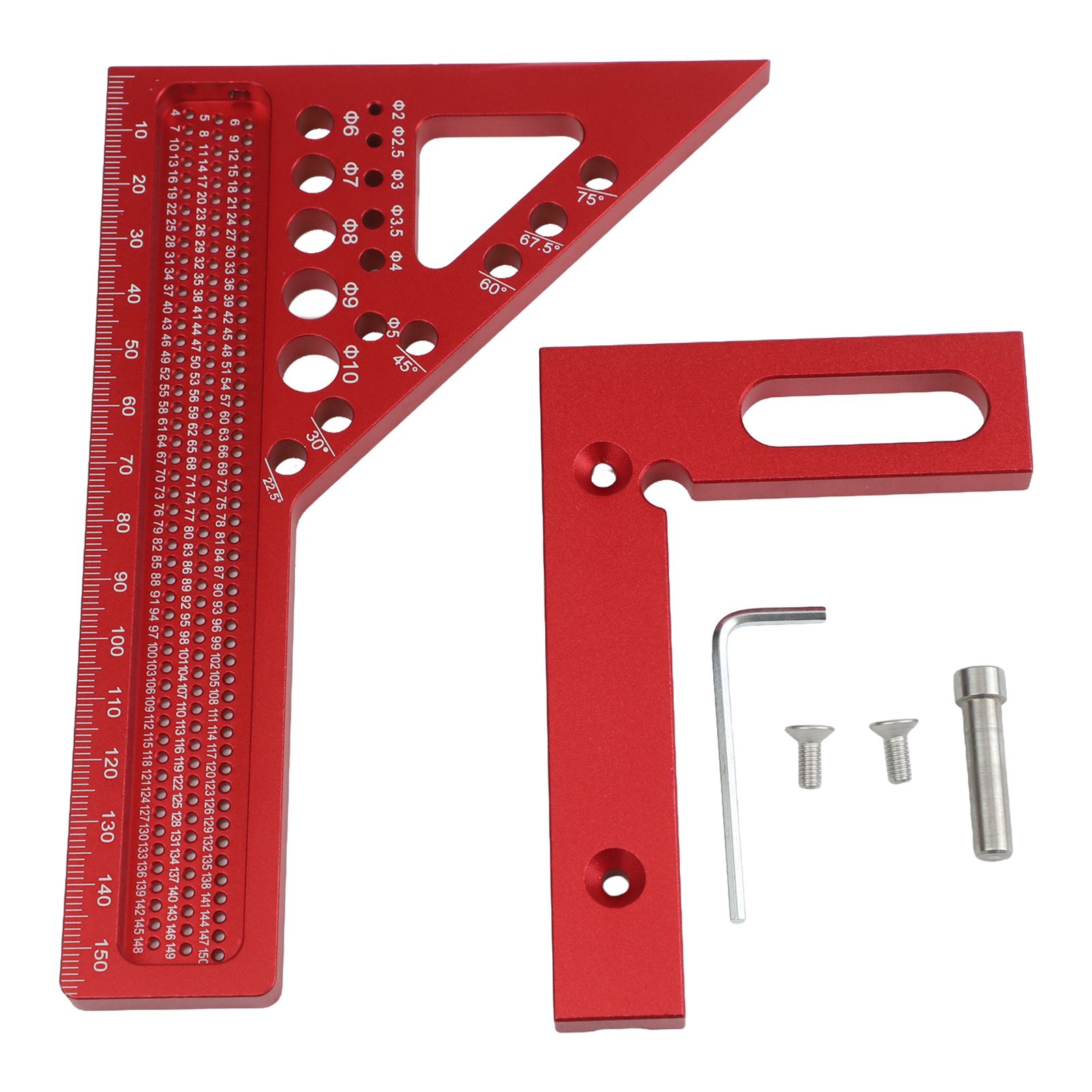 Home Improvement Mark - Règle de marquage multi-angle rouge pour